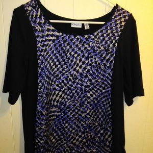 Black and Multi Color Medium Blouse